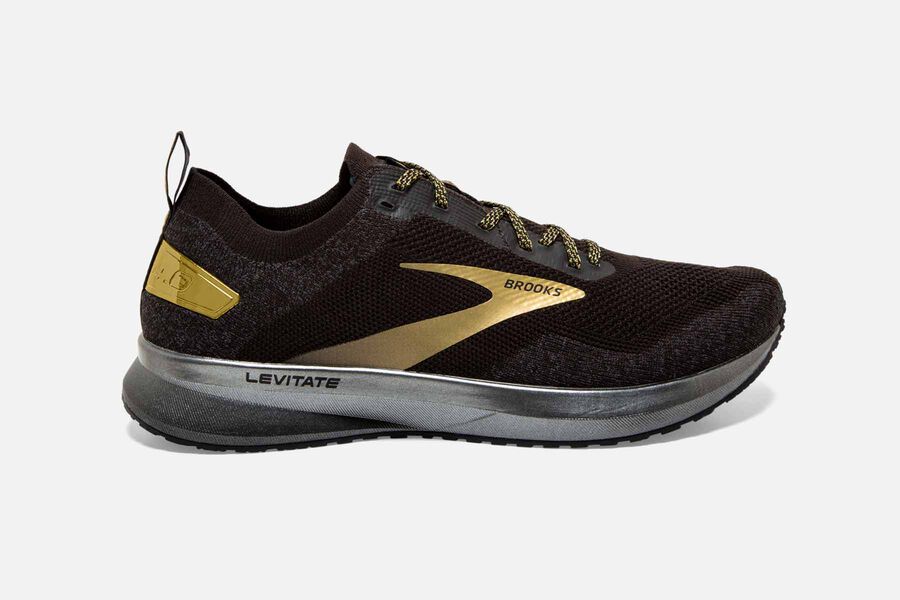 Brooks Levitate 4 Road Running Shoes Mens Black/Gold 489320-KZB